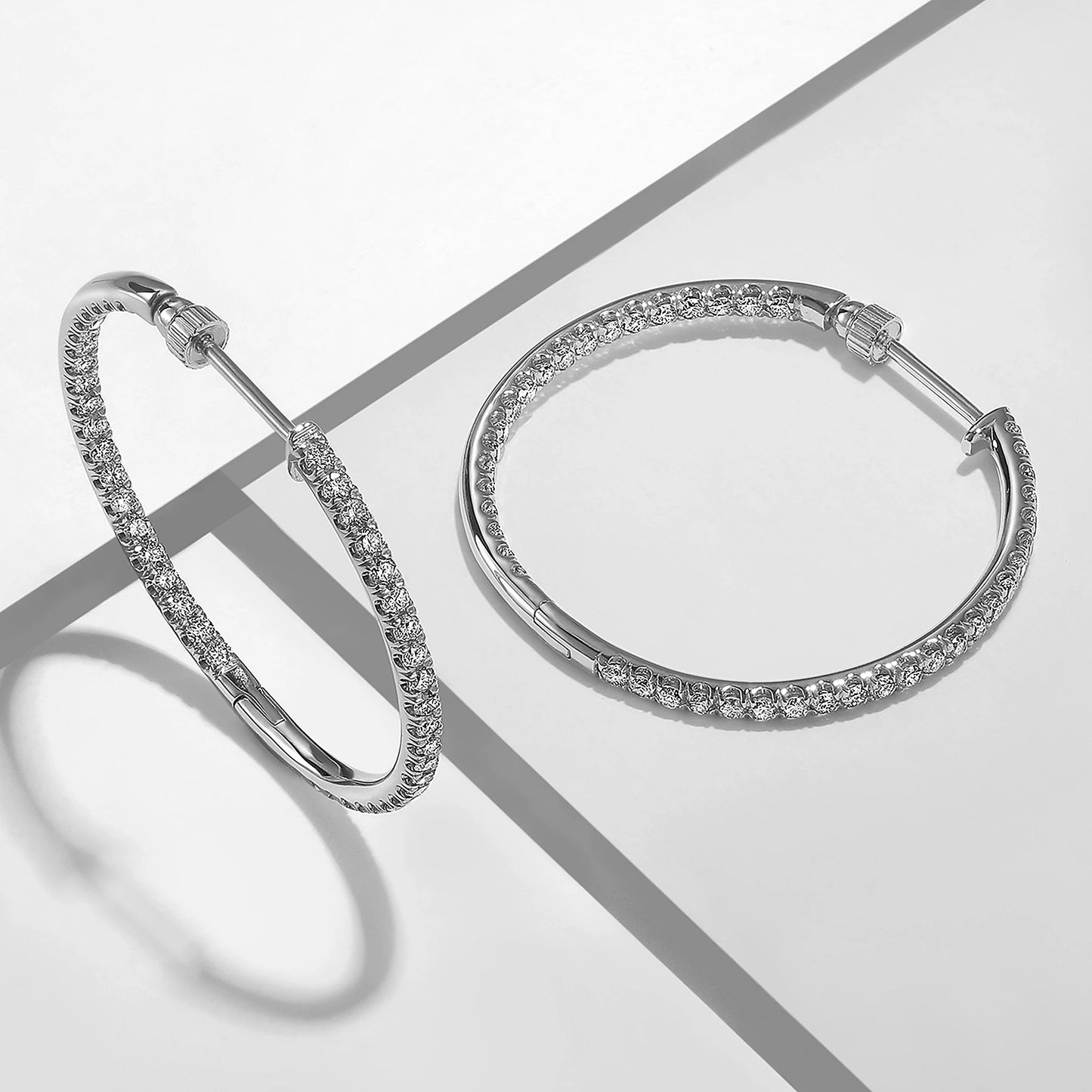 30mm Inside Out Diamond Hoops