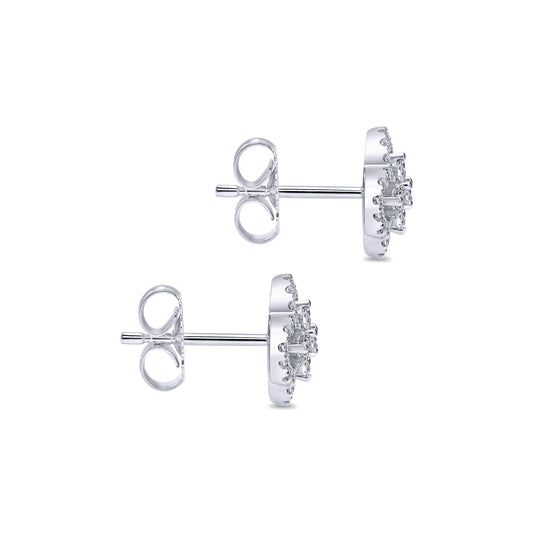 Diamond Clover Stud Earrings