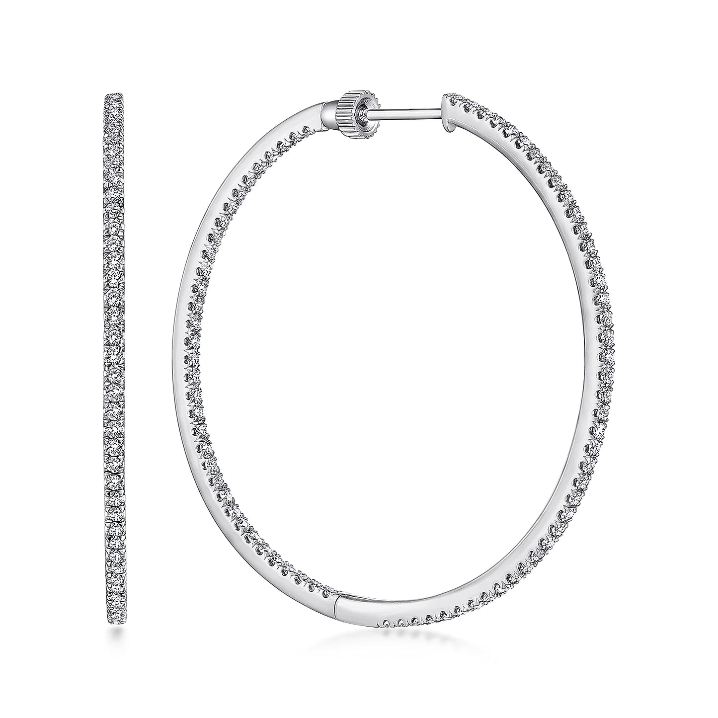 40mm Inside Out Diamond Hoops