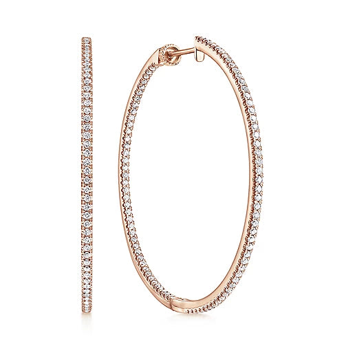 50mm Inside Out Diamond Hoops