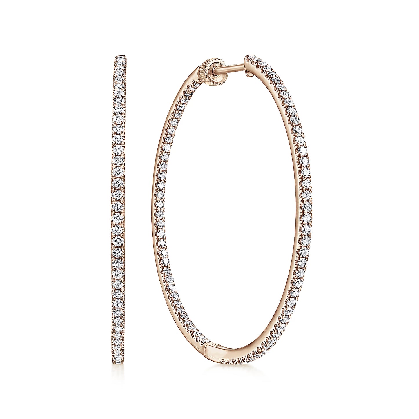 40mm Inside Out Diamond Hoops