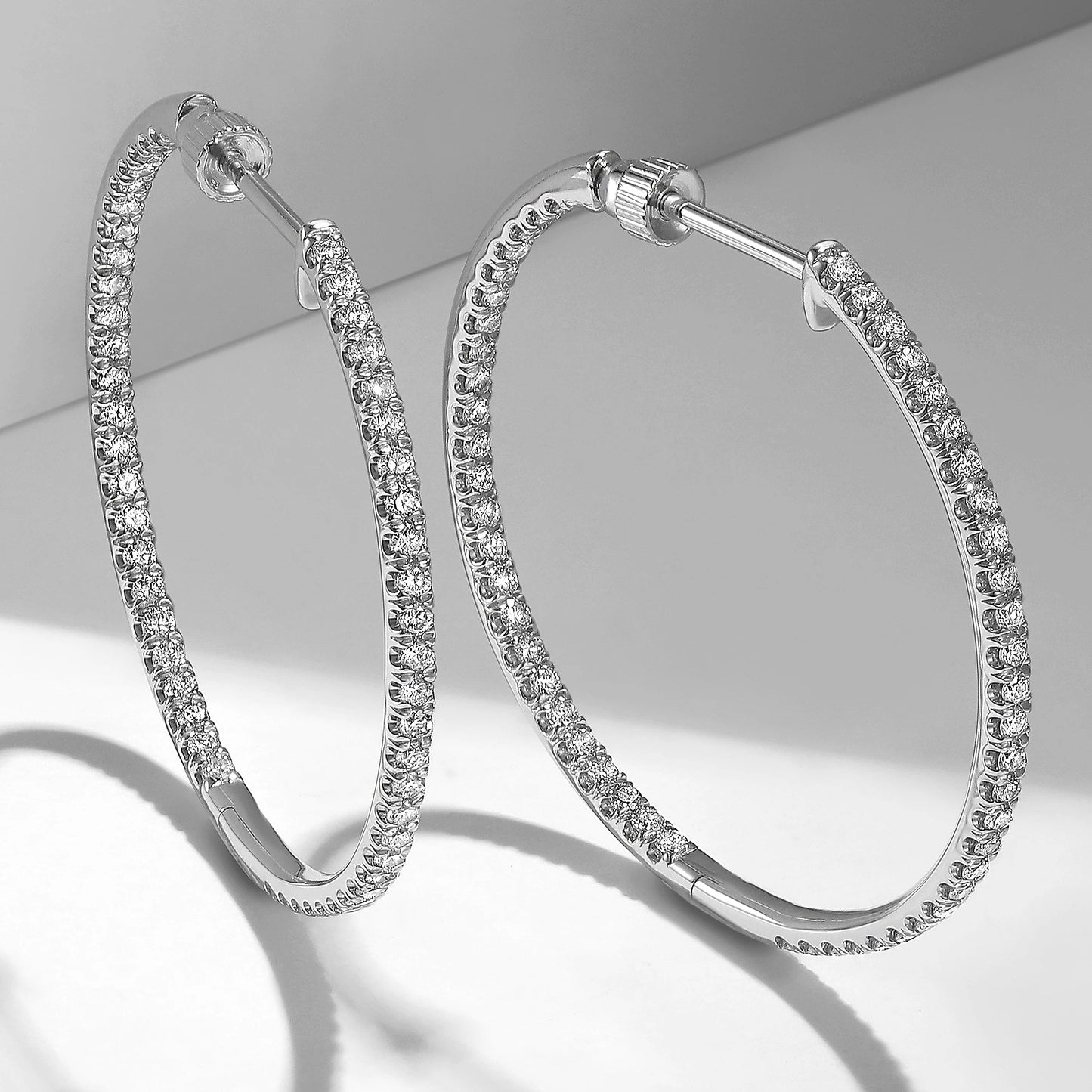 30mm Inside Out Diamond Hoops