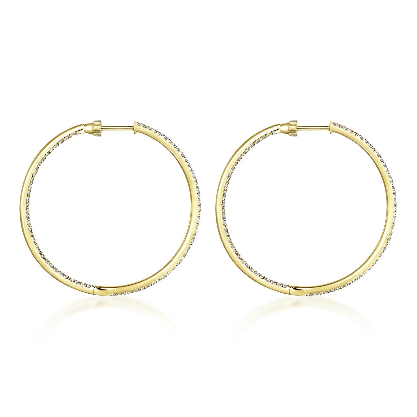40mm Inside Out Diamond Hoops