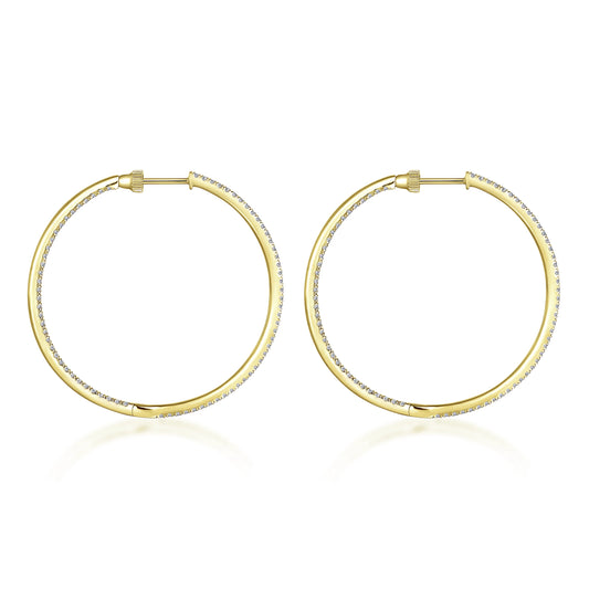 Medium Inside Out Diamond Hoops