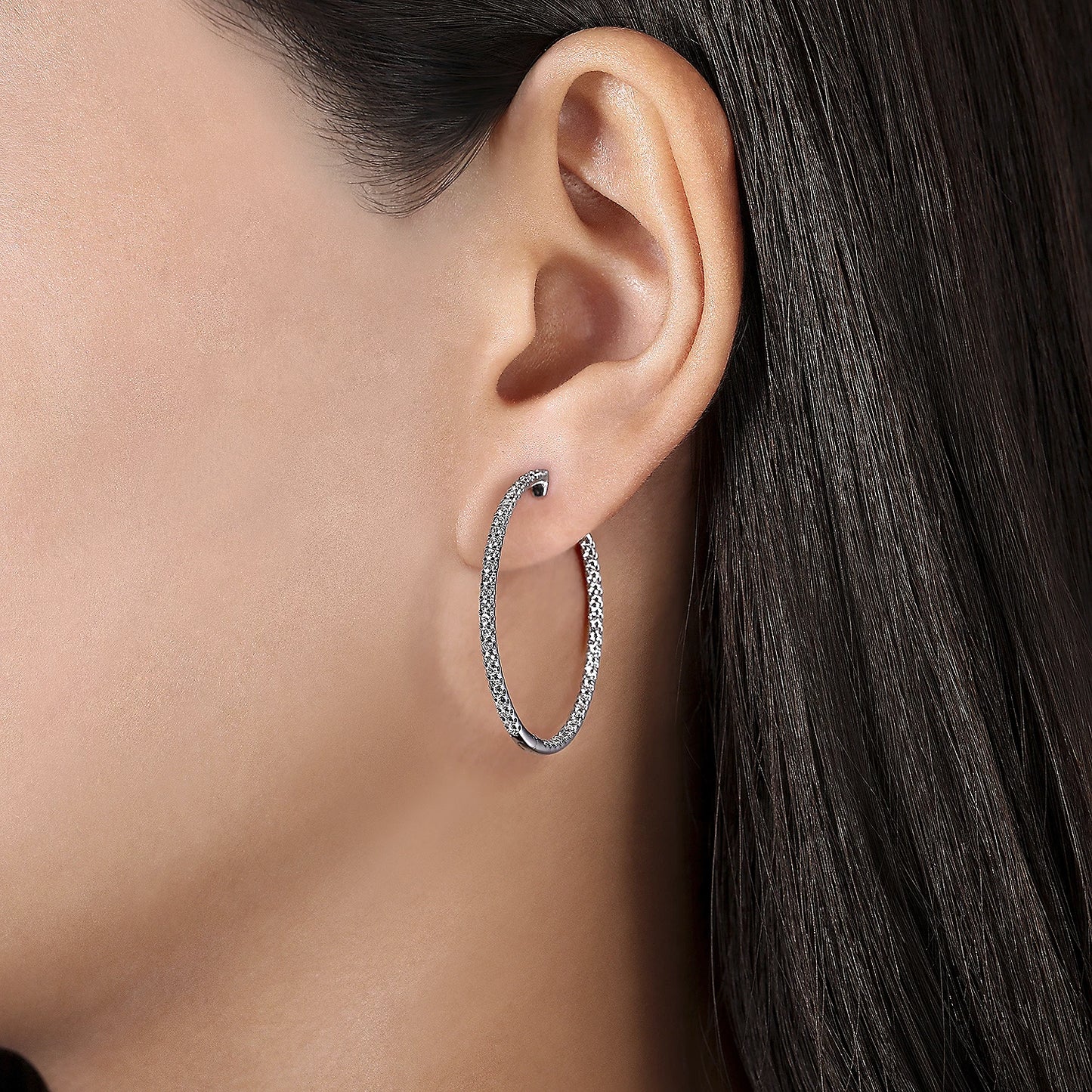 30mm Inside Out Diamond Hoops