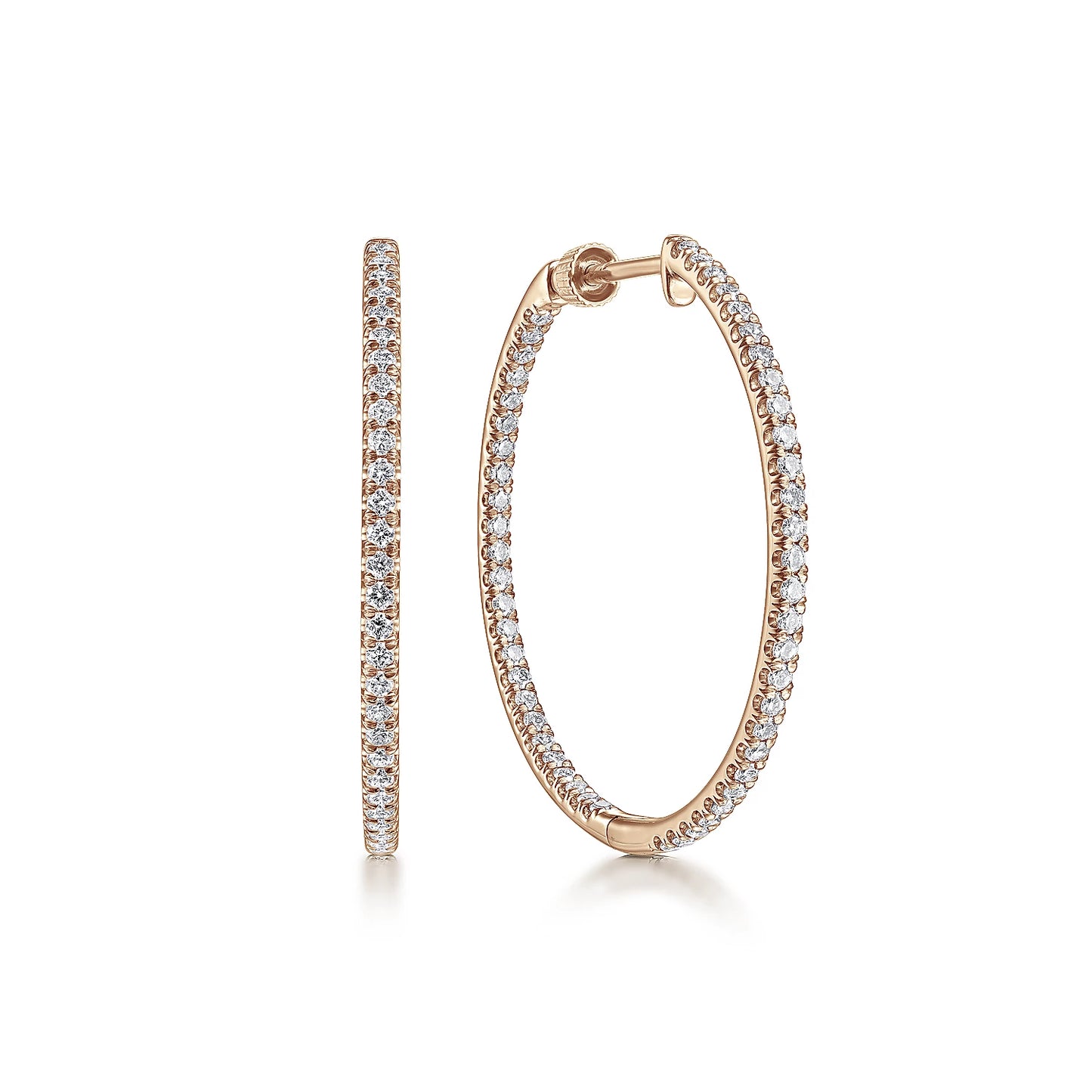 30mm Inside Out Diamond Hoops