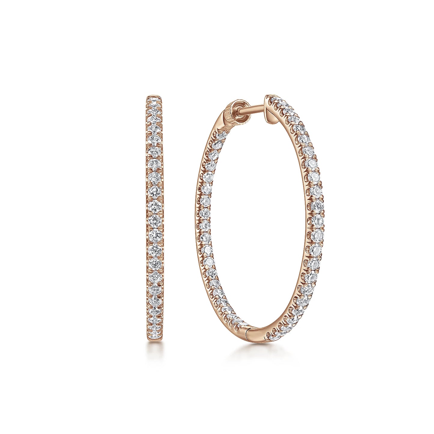 30mm Inside Out Diamond Hoops