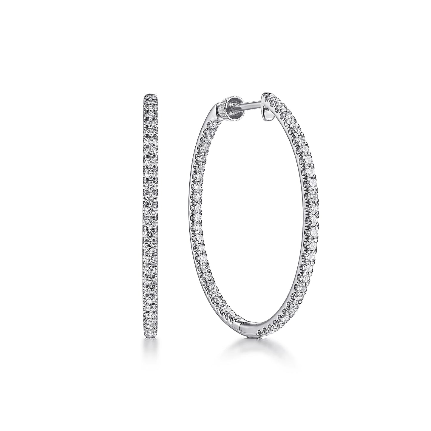 30mm Inside Out Diamond Hoops