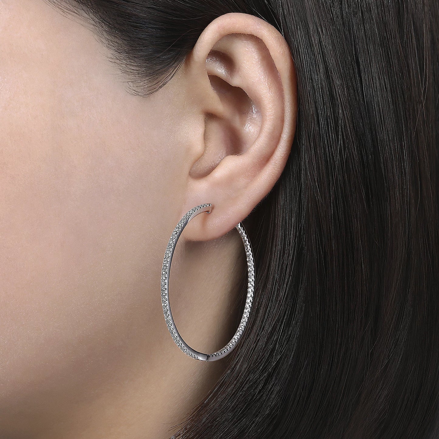 40mm Inside Out Diamond Hoops