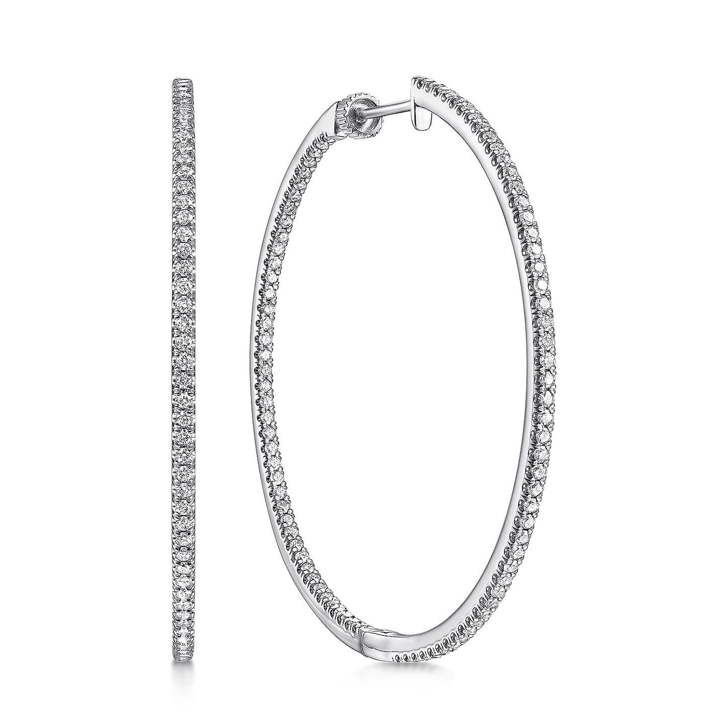 50mm Inside Out Diamond Hoops