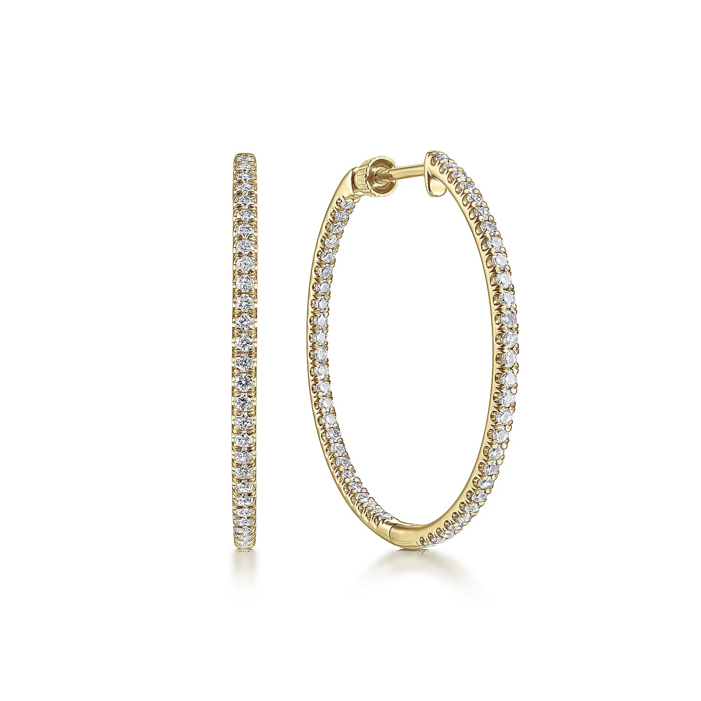 30mm Inside Out Diamond Hoops