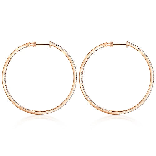50mm Inside Out Diamond Hoops