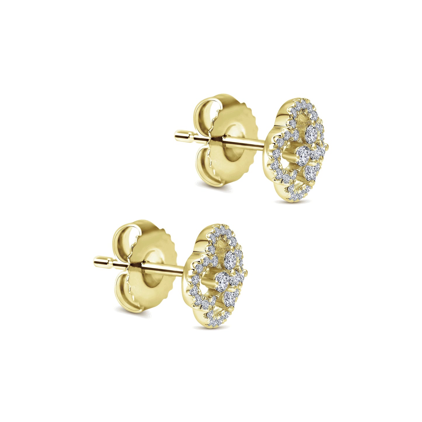 Diamond Clover Stud Earrings
