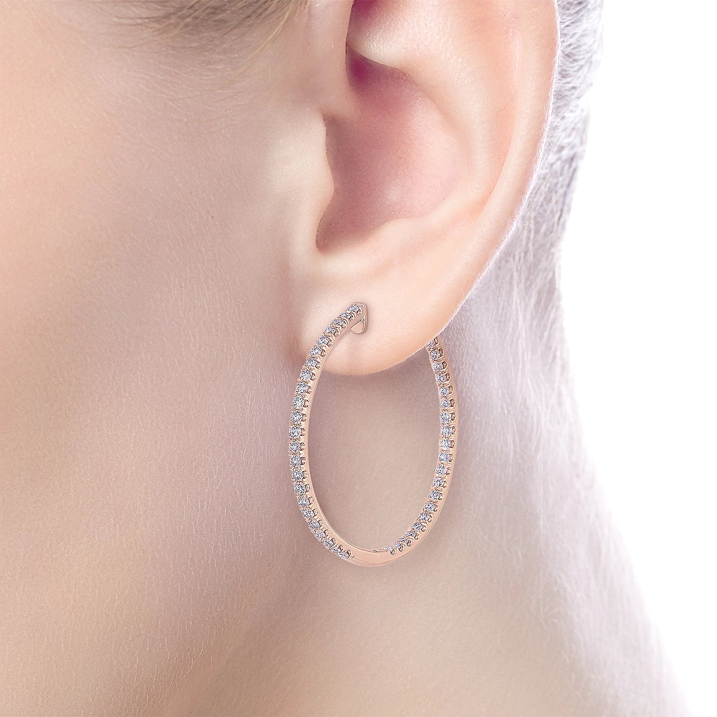 30mm Inside Out Diamond Hoops