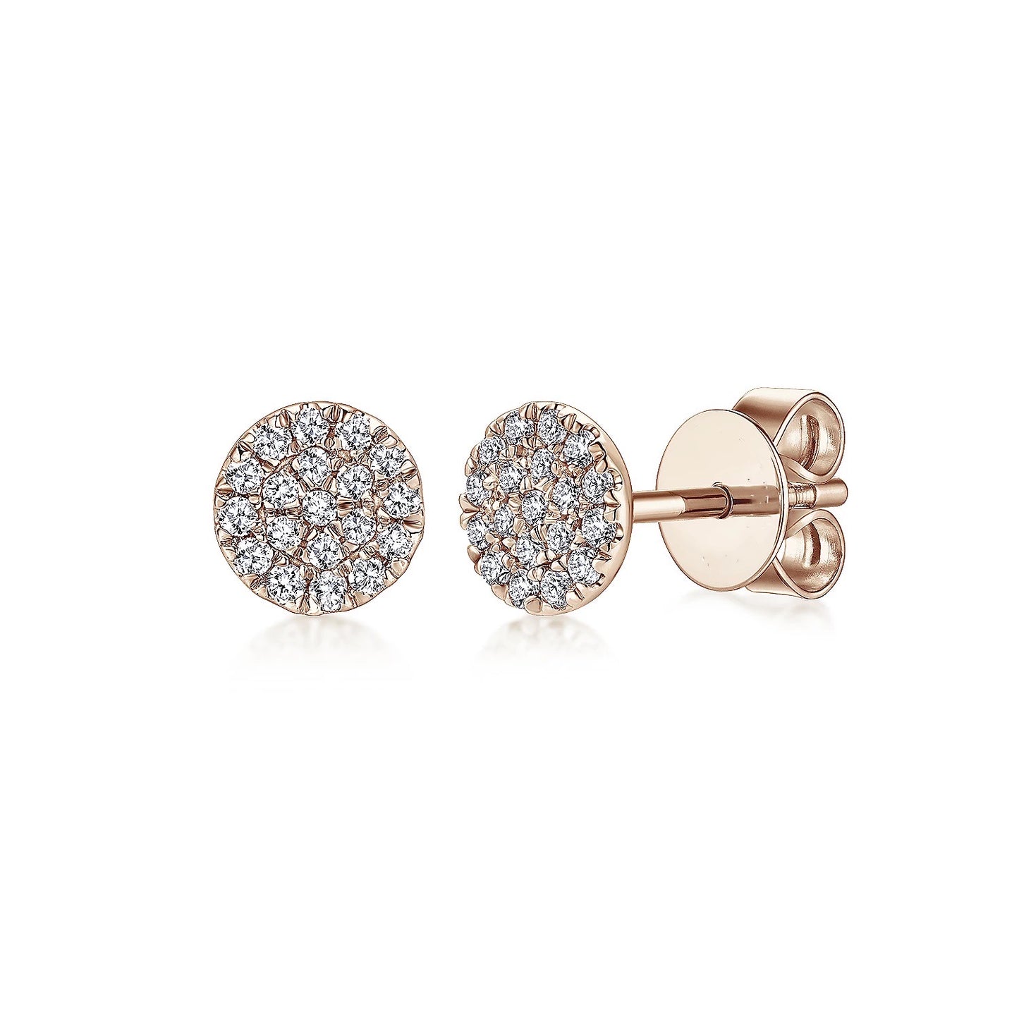 Round Cluster Diamond Stud Earrings