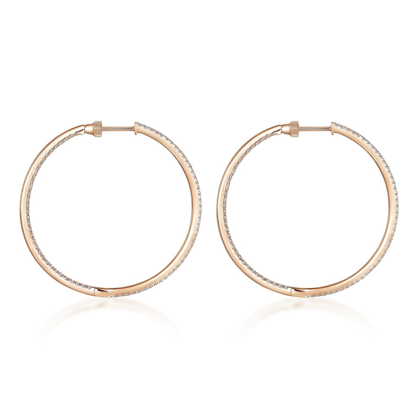 40mm Inside Out Diamond Hoops
