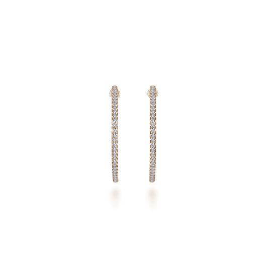 Small Skinny Inside Out Diamond Hoops