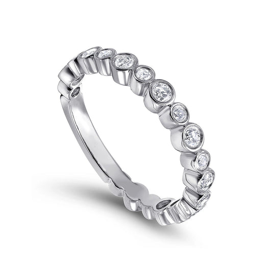 Bezel Set Alternating Diamond Band