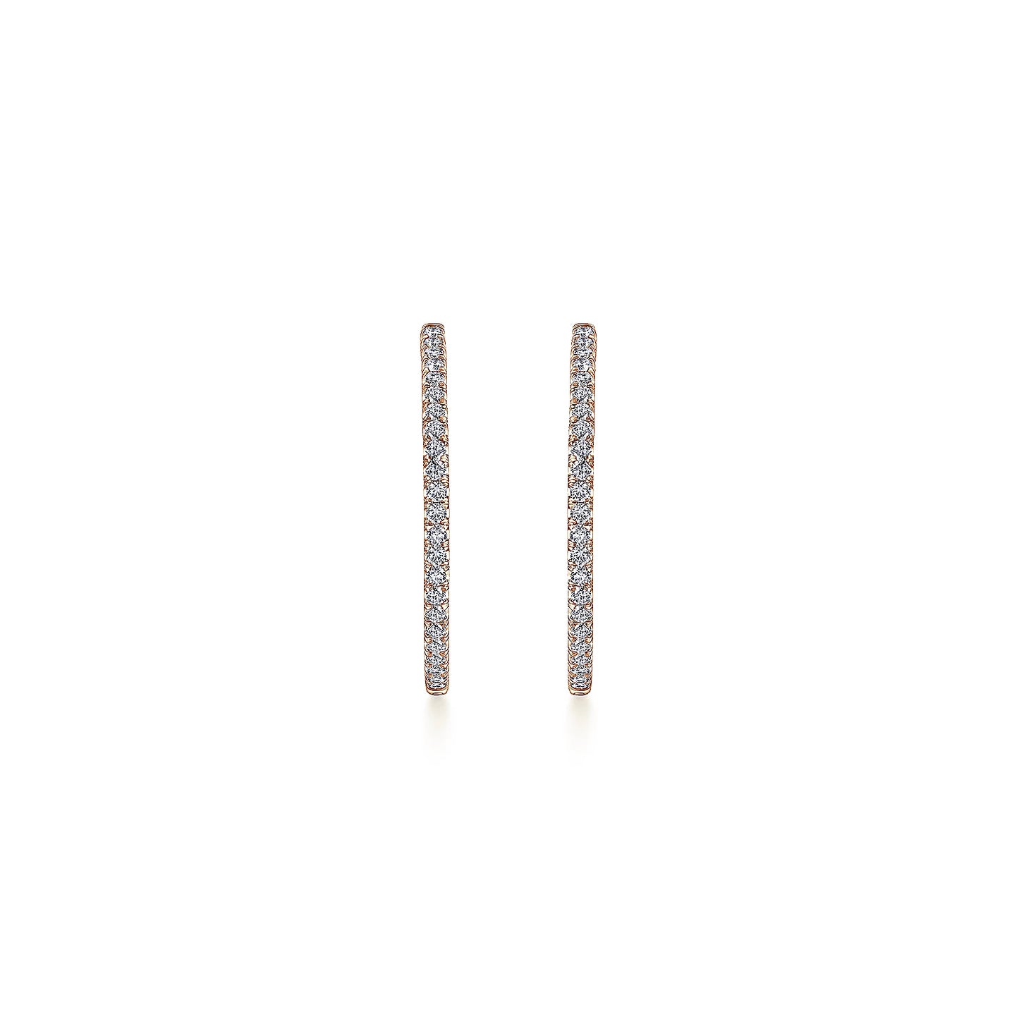 30mm Inside Out Diamond Hoops