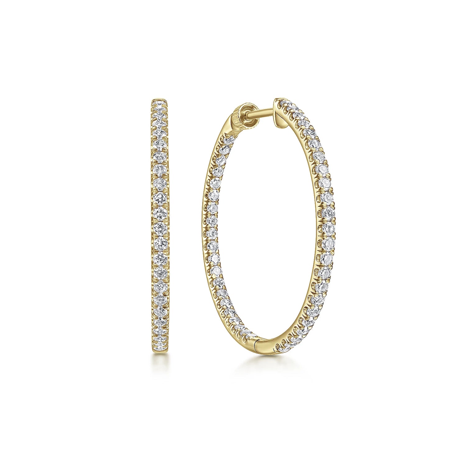 30mm Inside Out Diamond Hoops