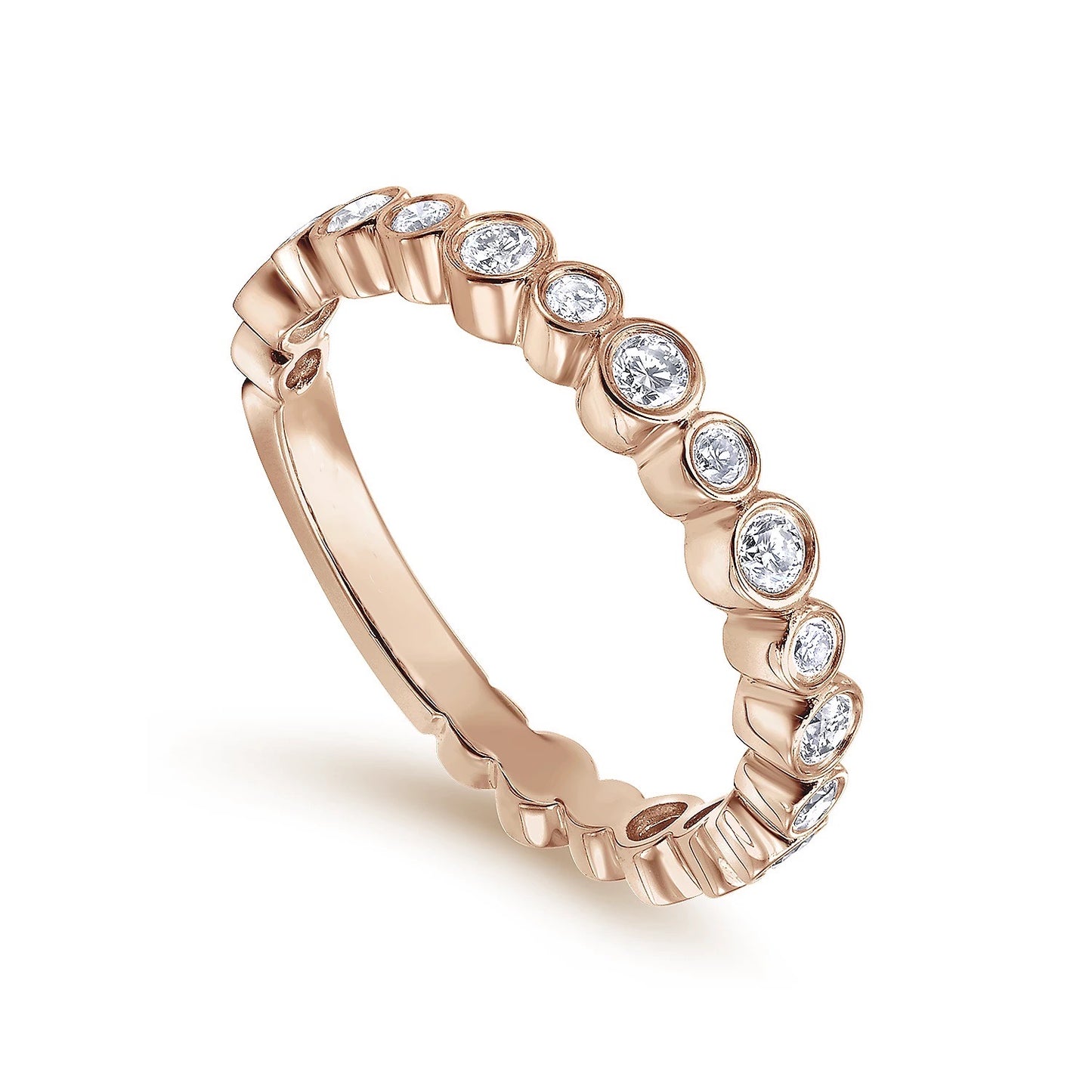 Bezel Set Alternating Diamond Band