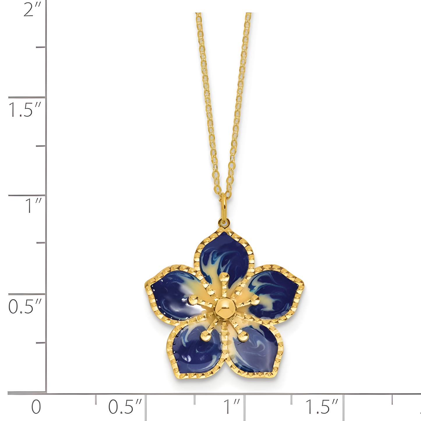 Enamel Flower Pendant
