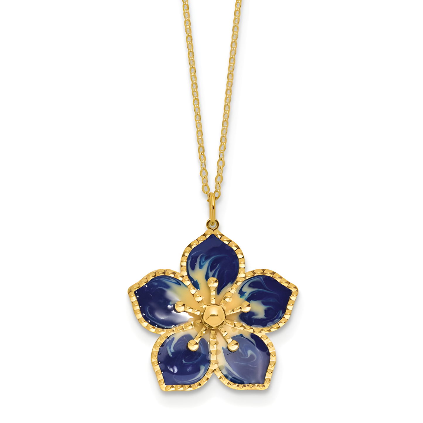 Enamel Flower Pendant