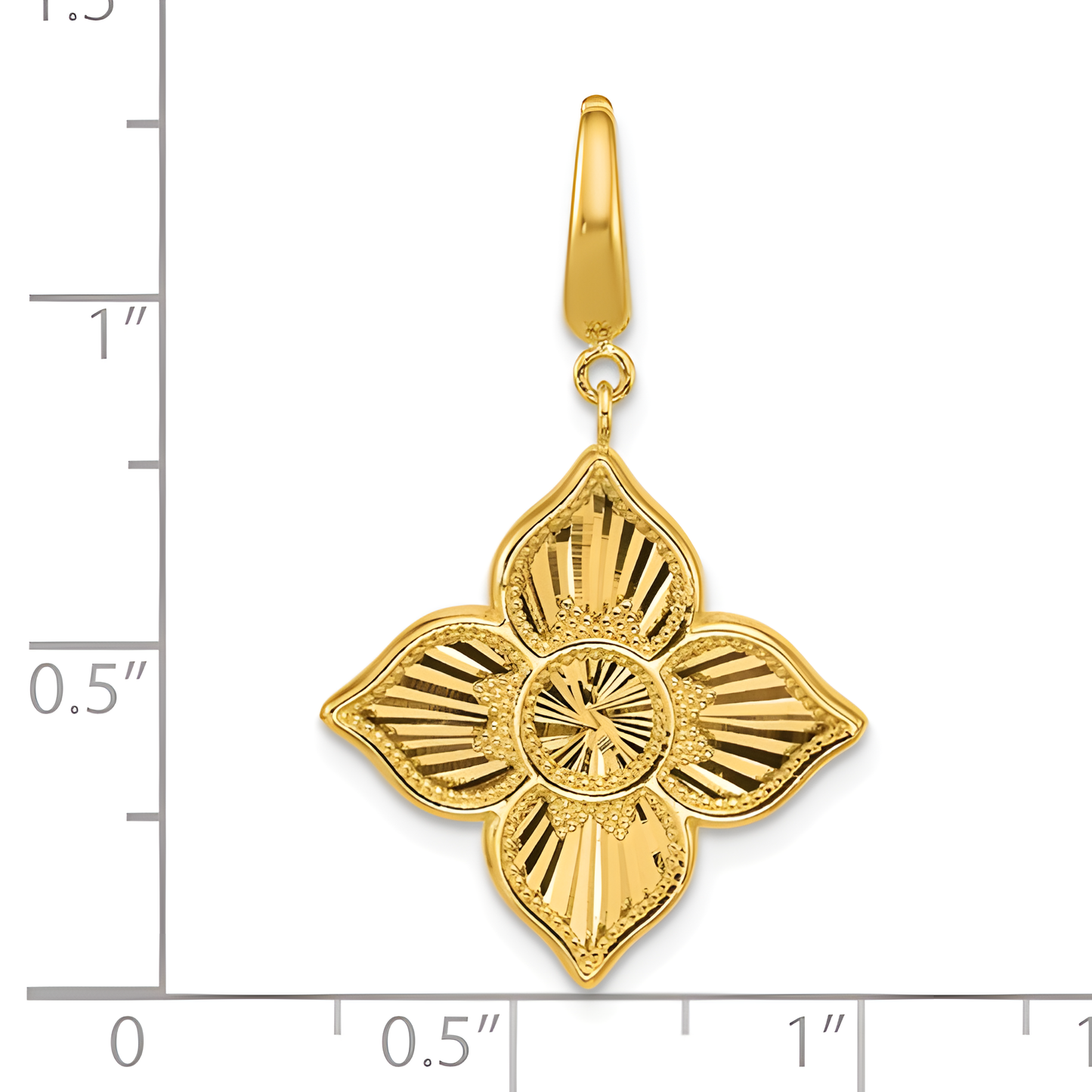 Diamond Cut Flower Pendant