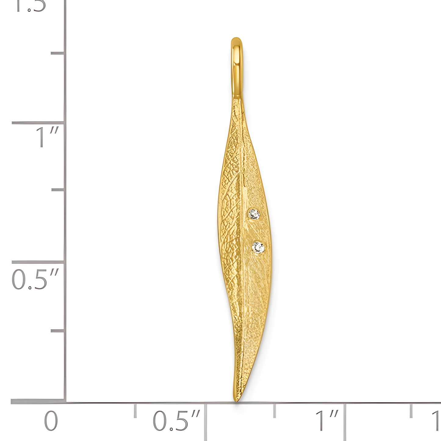 Textured Diamond Small Leaf Pendant