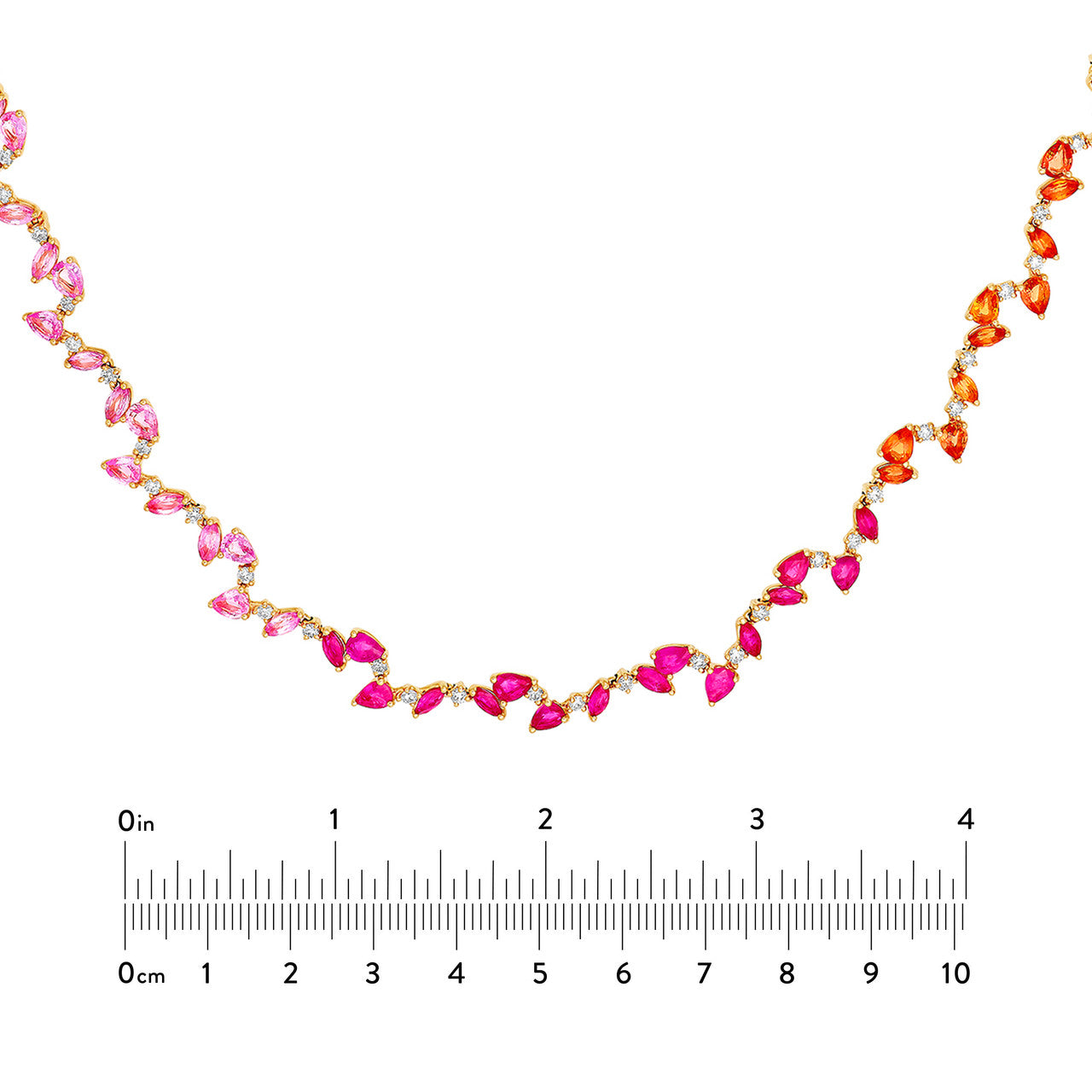 Sapphire Rainbow Blossom Necklace