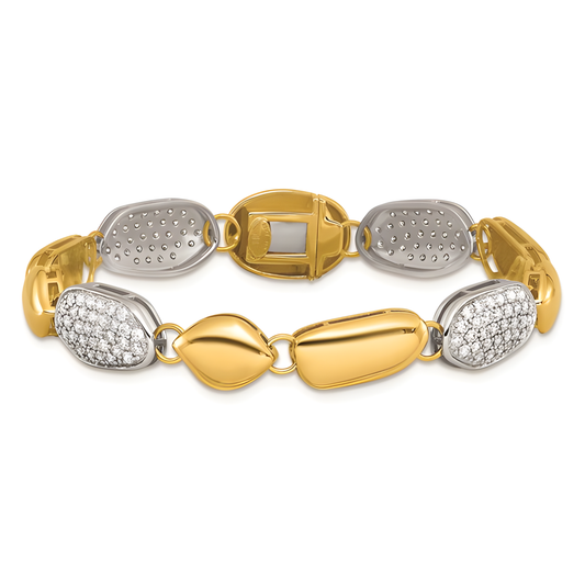 Diamond Pave Organic Link Bracelet
