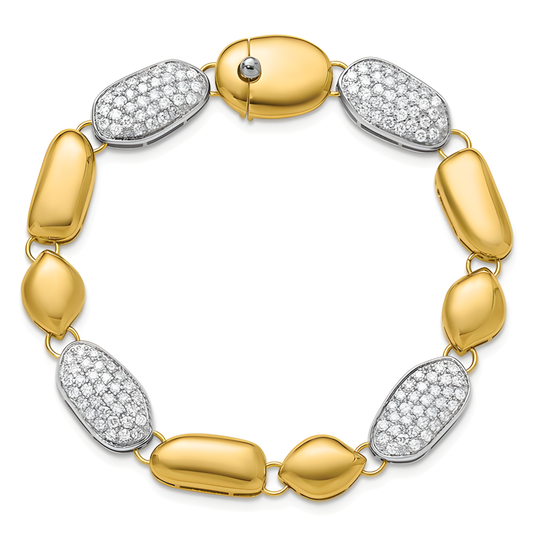 Diamond Pave Organic Link Bracelet