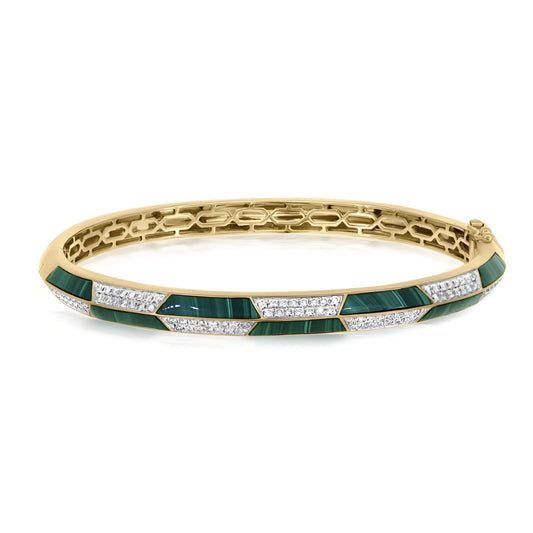 Malachite and Diamond Bangle