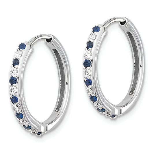Sapphire and Diamond Hoop Earrings