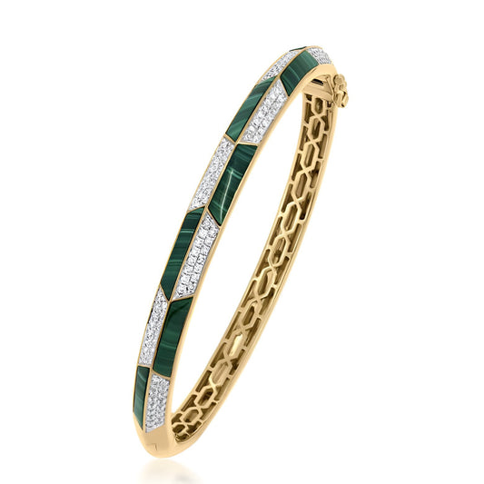 Malachite and Diamond Bangle