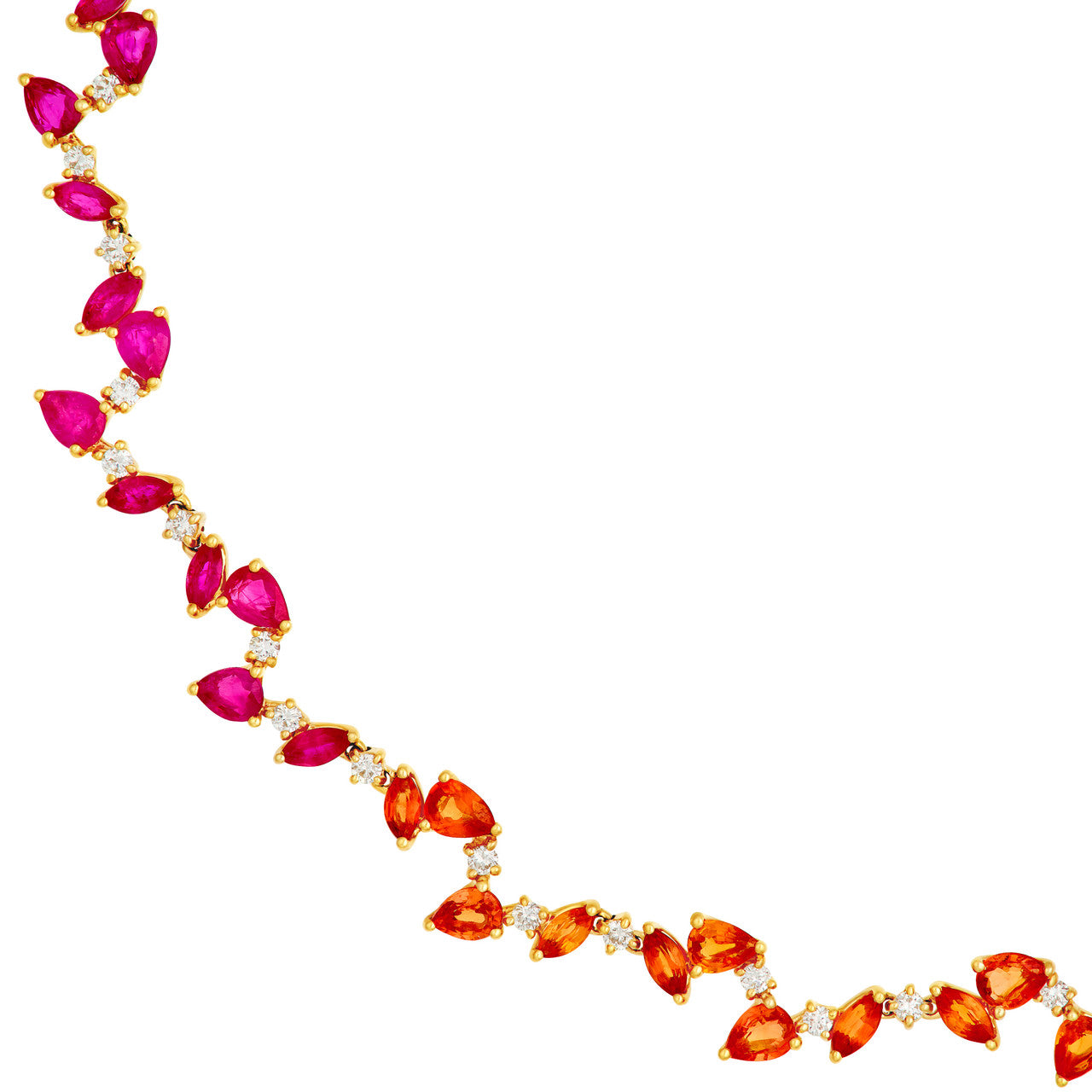 Sapphire Rainbow Blossom Necklace