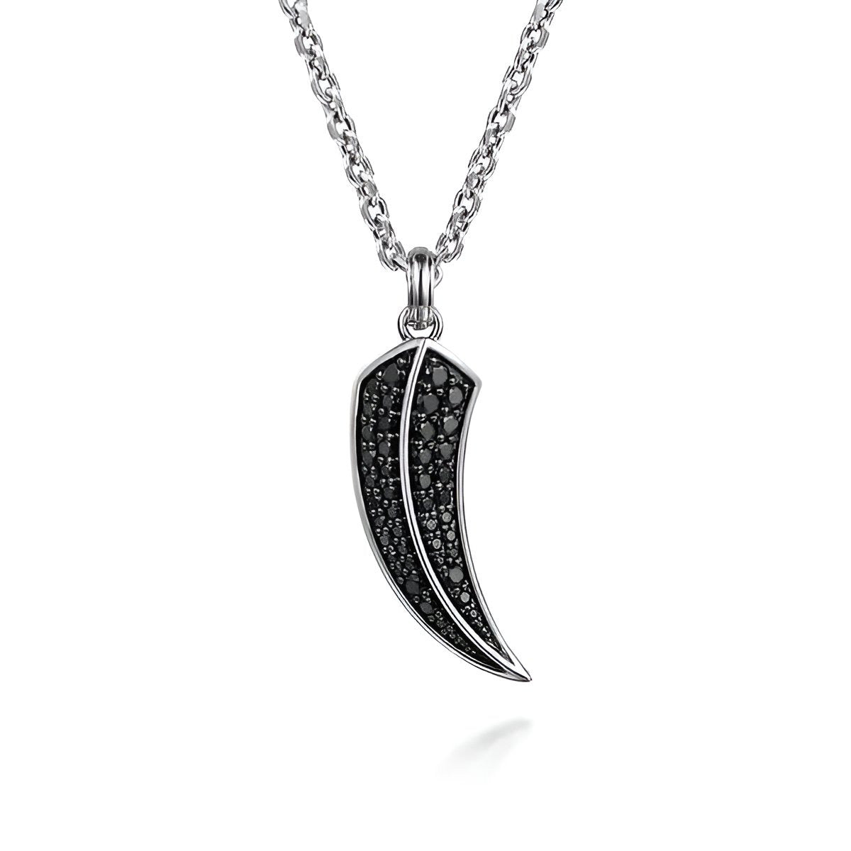 Black Spinel Horn Necklace