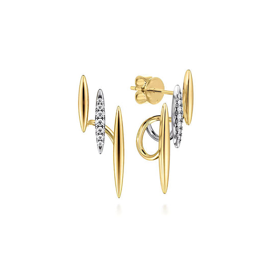 Gold and Diamond Bars Earrings
