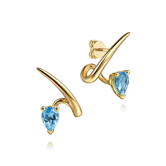 Blue Topaz Swirl Studs