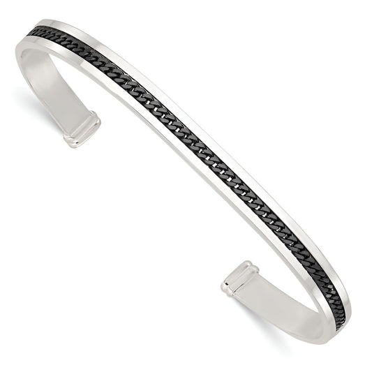 Black Inlay Cuff Bangle