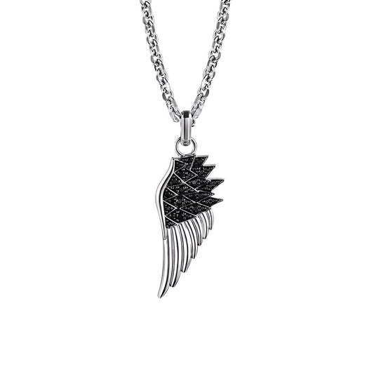 Black Spinel Wing Necklace