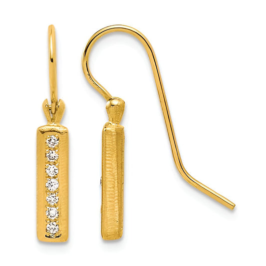 Dangling Diamond Bar Earrings