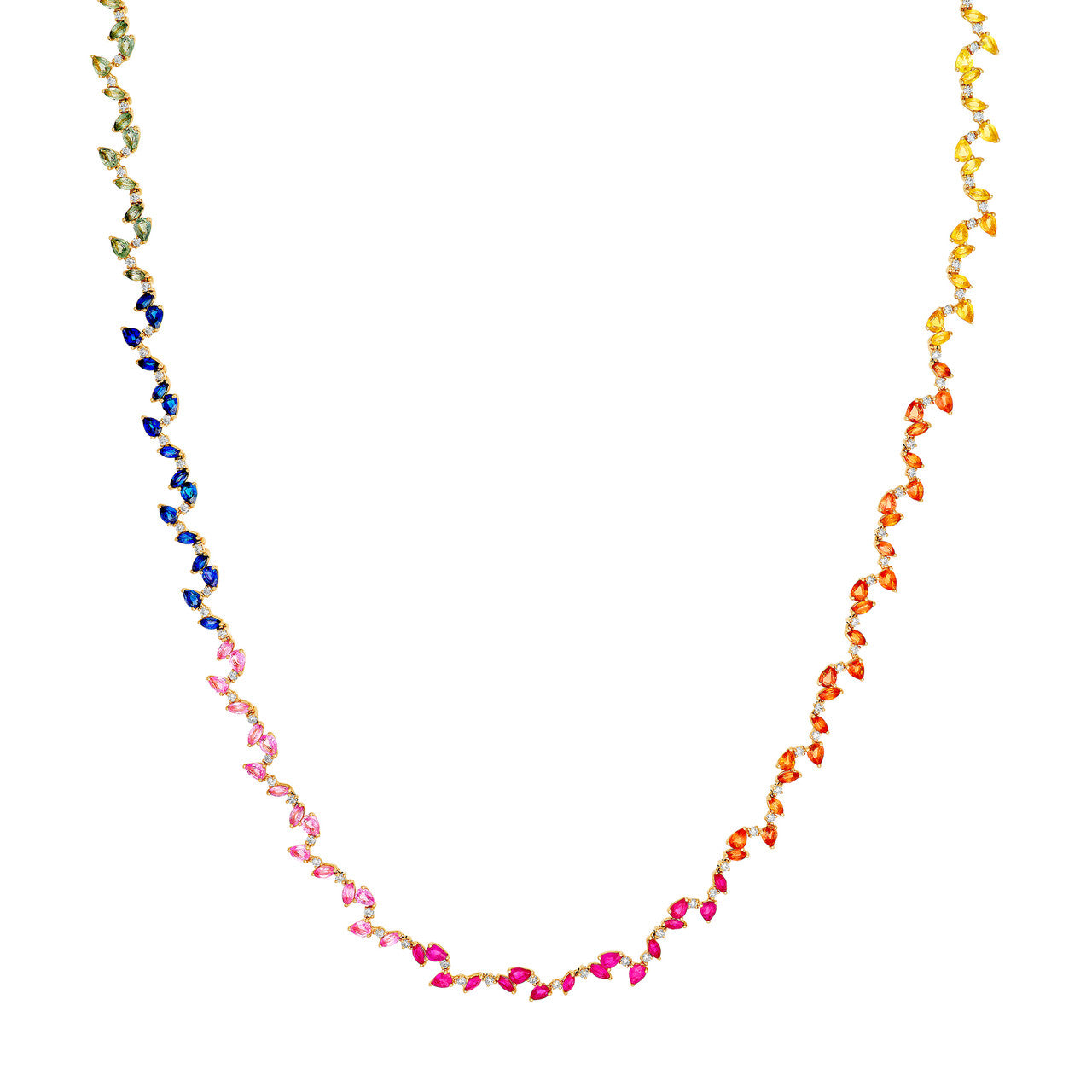 Sapphire Rainbow Blossom Necklace