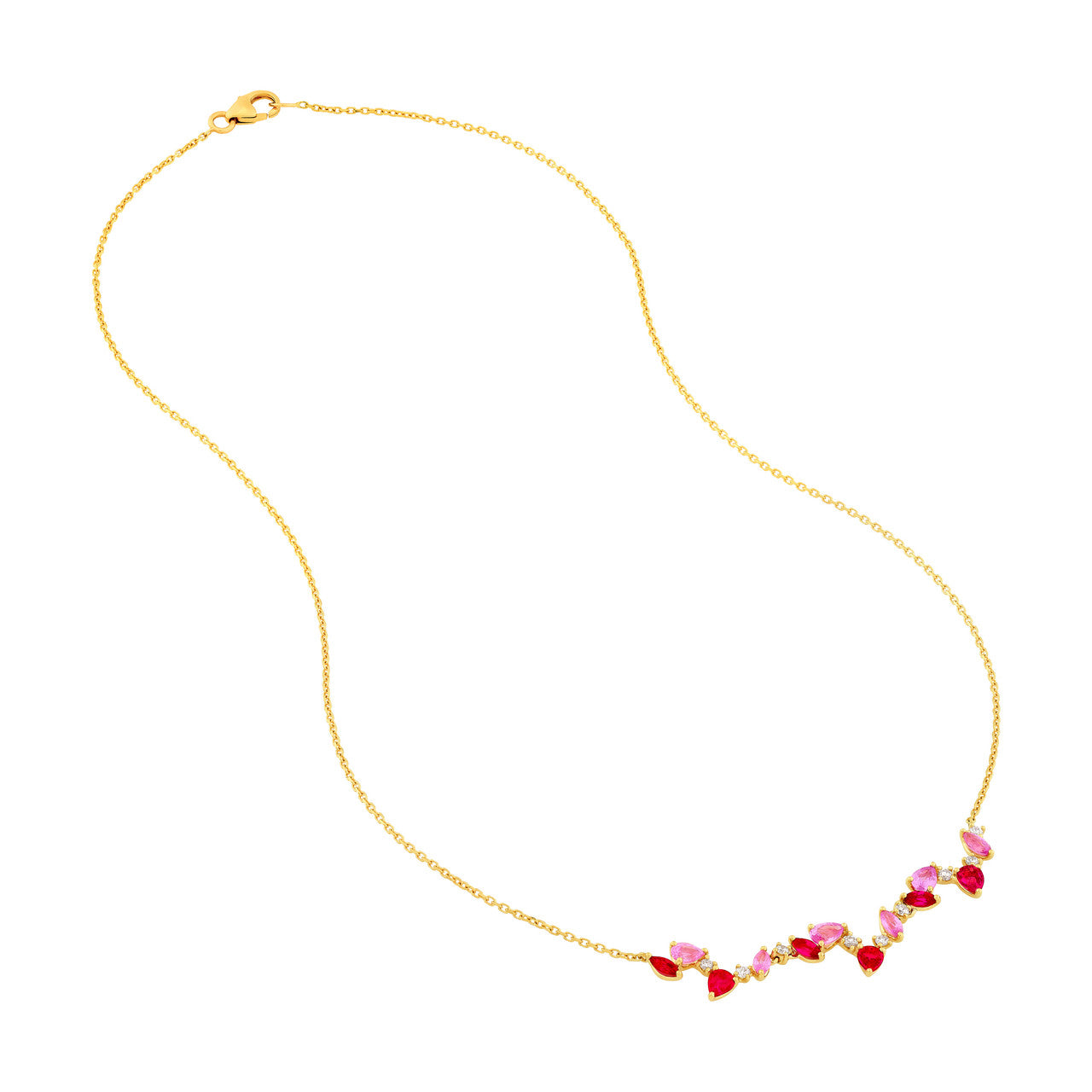 Sapphire and Ruby Blossom Necklace