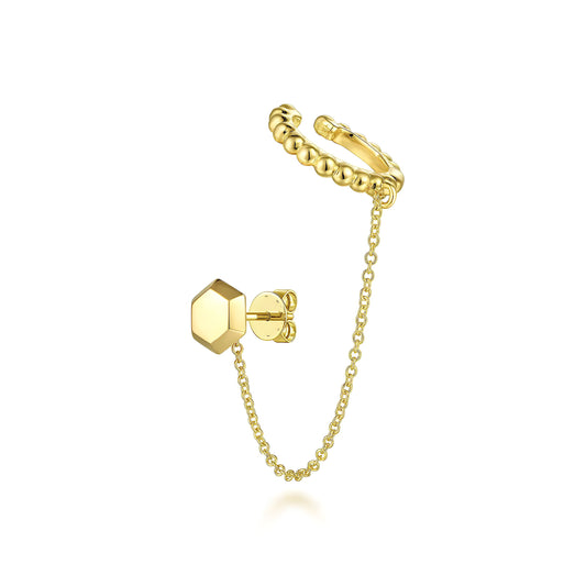 Single Stud with Chain and Ear Cuff