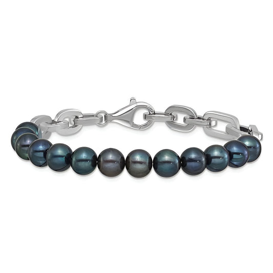Black Pearls and Links Bracelet