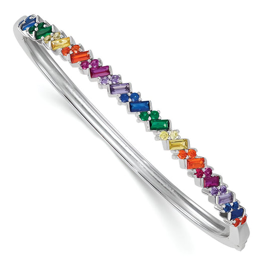 Rainbow Baguette/Round Bangle
