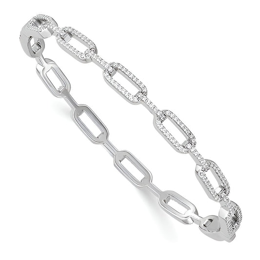 Pavé PaperClip Bangle