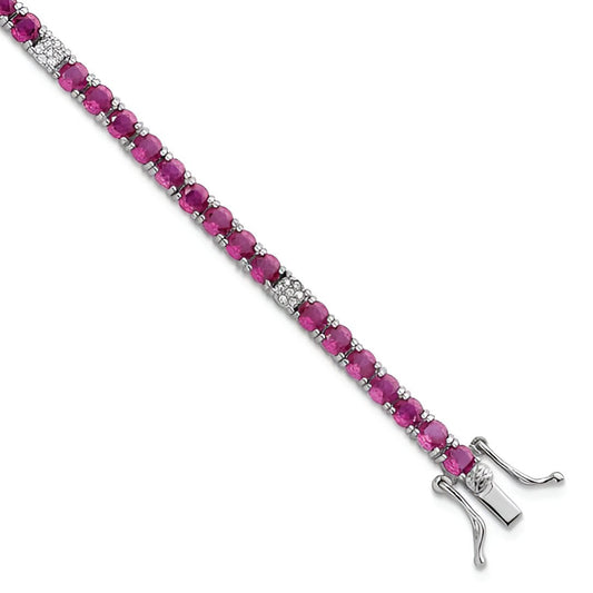 Red and White Tennis Bracelet