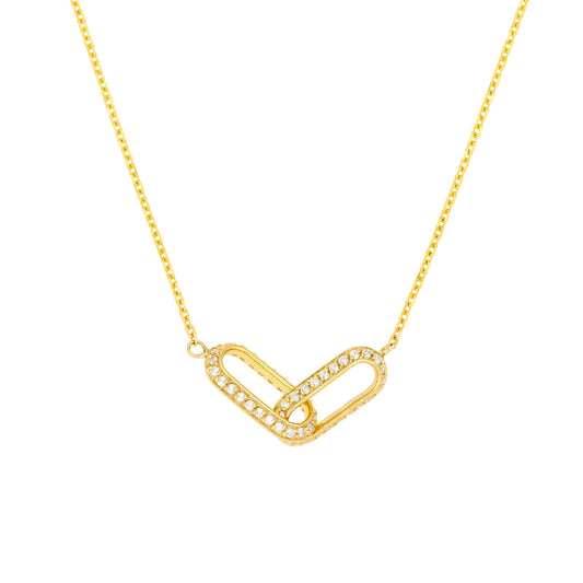 Diamond Paperclips Necklace